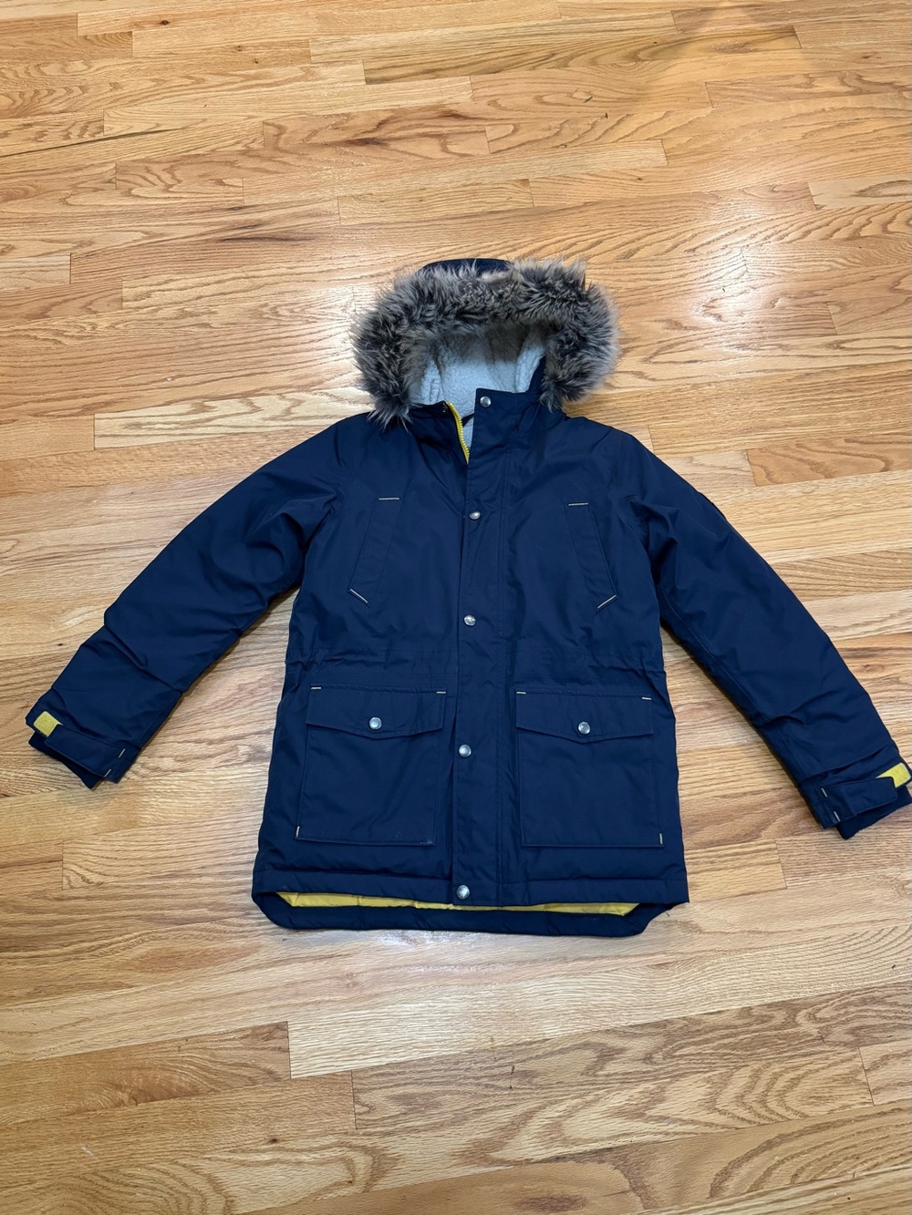 Lands' End Kids Down Winter Parka Navy Jacket 10-12Y